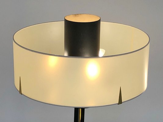 Tripod Lamp in Black Lacquered Metal and Golden Brass, 1950-NLF-1719365