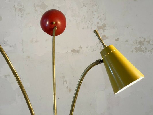 Tripod Metal Perforated Floor Lamp, France, 1950s-NLF-960850