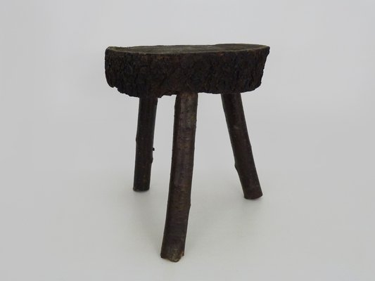 Tripod Milking Stool in Oak, France, 19th Century-MZP-1723378