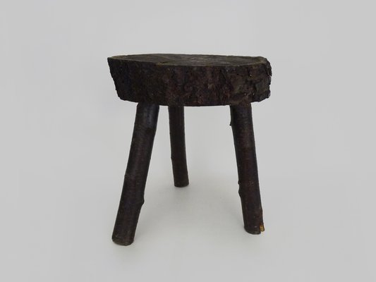 Tripod Milking Stool in Oak, France, 19th Century-MZP-1723378