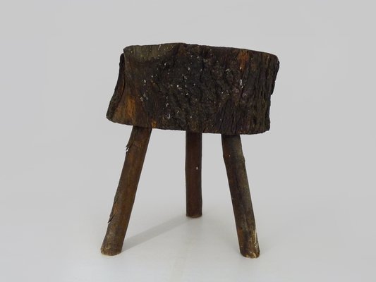 Tripod Milking Stool in Oak, France, 19th Century-MZP-1723373