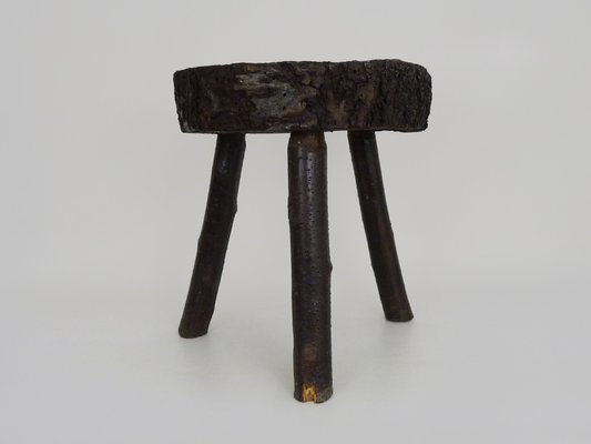 Tripod Milking Stool in Oak, France, 19th Century-MZP-1723378