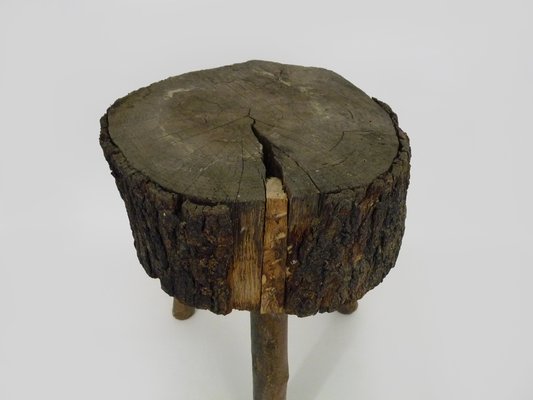 Tripod Milking Stool in Oak, France, 19th Century-MZP-1723373