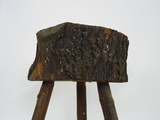 Tripod Milking Stool in Oak, France, 19th Century-MZP-1723373