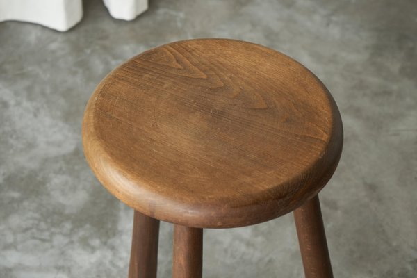 Tripod Stool in Oak, 1960s-FEW-2024198