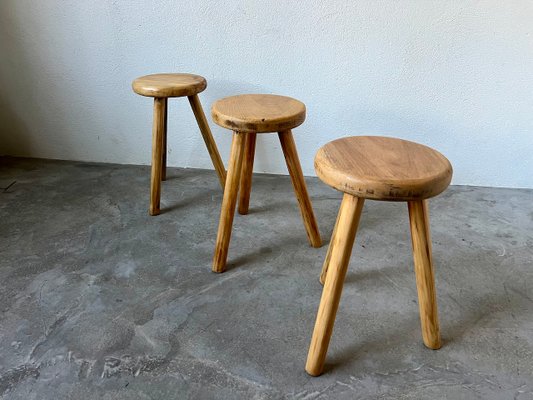 Tripod Stools by Charlotte Perriand, 1970s, Set of 3-WKI-2027607