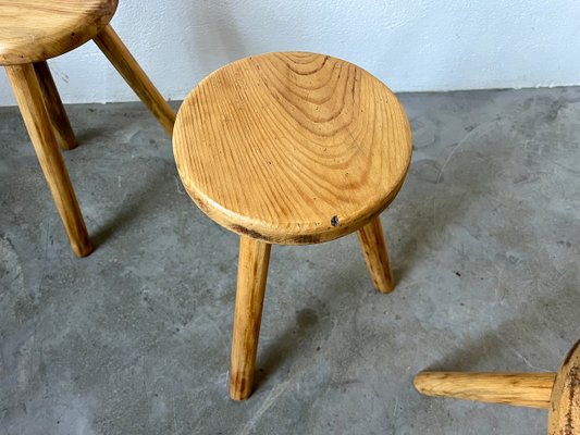 Tripod Stools by Charlotte Perriand, 1970s, Set of 3-WKI-2027607