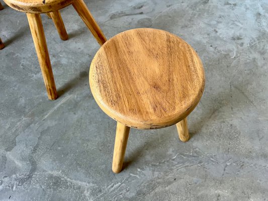 Tripod Stools by Charlotte Perriand, 1970s, Set of 3-WKI-2027607