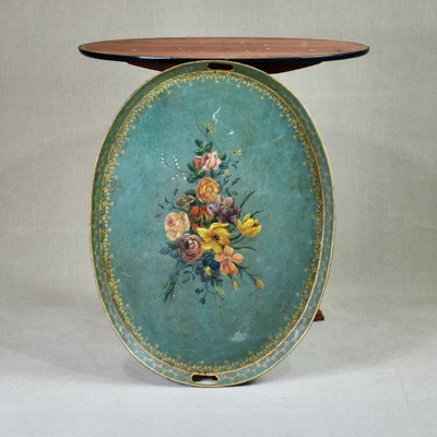 Tripod Table with Painted Tray.-RNM-1386233