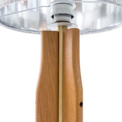 Tripod Wood and Brass Table Lamp, 1980s-FSD-625426