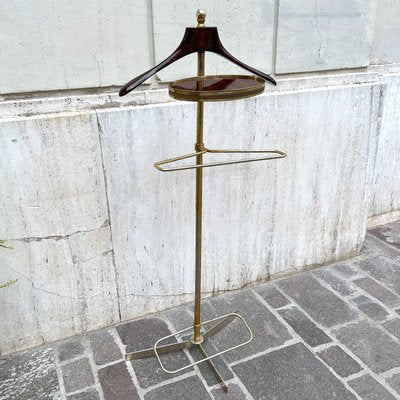 Tripode in Wood and Golden Metal, Italy, 1950s-BVG-1720426