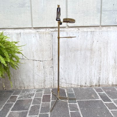 Tripode in Wood and Golden Metal, Italy, 1950s-BVG-1720426