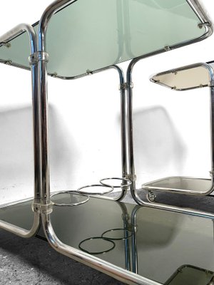 Trolley in Chrome and Glass, Czech, 1970s, Set of 2-DZY-1773173