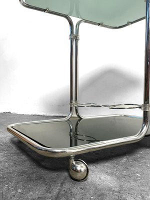 Trolley in Chrome and Glass, Czech, 1970s, Set of 2-DZY-1773173