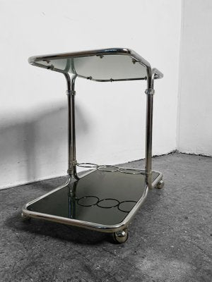 Trolley in Chrome and Glass, Czech, 1970s, Set of 2-DZY-1773173