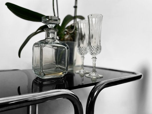 Trolley in Chrome and Glass, Czech, 1970s, Set of 2-DZY-1773173