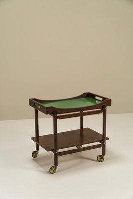 Trolley in Wood Finished with Mahogany Veneer, Italy, 1960s-UQV-1702692