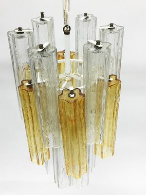 Tronchi Chandelier with 2-Tone Murano Glass Tubes by Toni Zucchini for Venini, Italy-UCH-1224905