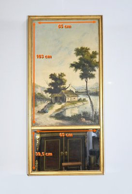 Trumeau Mirror in Gilded Wood, Late 19th Century-RVK-1701961