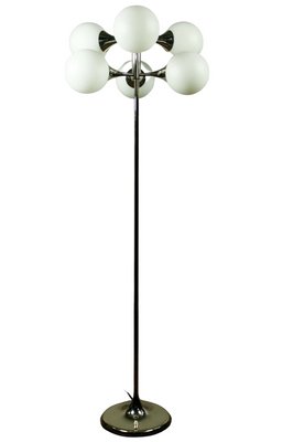 Trumpet Glass Ball Floor Lamp, 1970s-FUP-801874