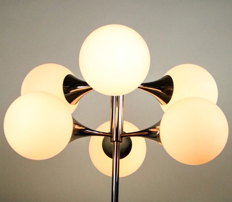 Trumpet Glass Ball Floor Lamp, 1970s-FUP-801874