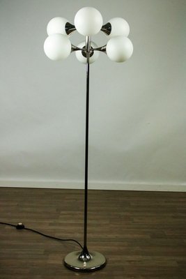 Trumpet Glass Ball Floor Lamp, 1970s-FUP-801874