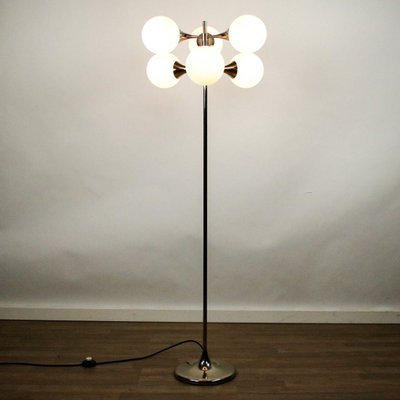 Trumpet Glass Ball Floor Lamp, 1970s-FUP-801874