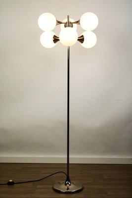 Trumpet Glass Ball Floor Lamp, 1970s-FUP-801874