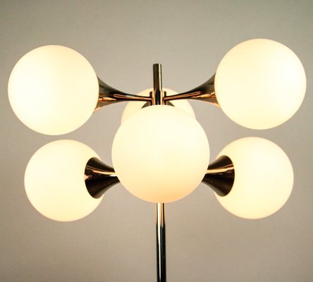 Trumpet Glass Ball Floor Lamp, 1970s-FUP-801874