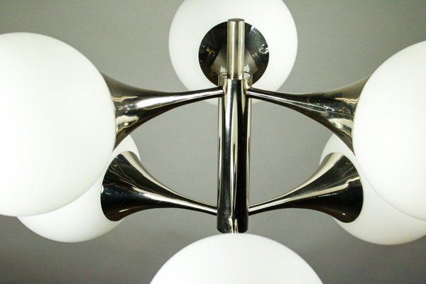 Trumpet Glass Ball Floor Lamp, 1970s-FUP-801874