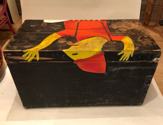 Trunk with Painting from the Artist Vlado Kadnár, 1992-BAF-763553