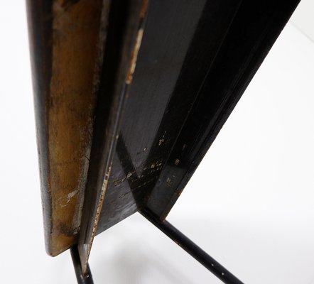 Tubax Black Wood and Metal Bench, 1950s-NYF-2019073