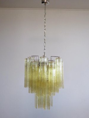 Tube Chandeliers in Gold Murano Glass, 1970s, Set of 3-OVO-1235238