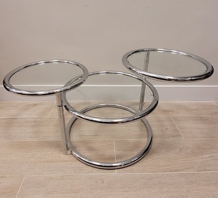 Tubular Chrome Metal Swivel Coffee Table by Milo Baughman-NUC-1195728