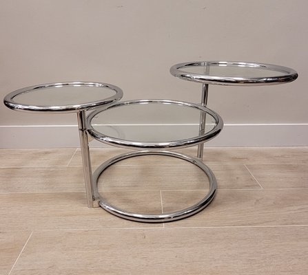 Tubular Chrome Metal Swivel Coffee Table by Milo Baughman-NUC-1195728