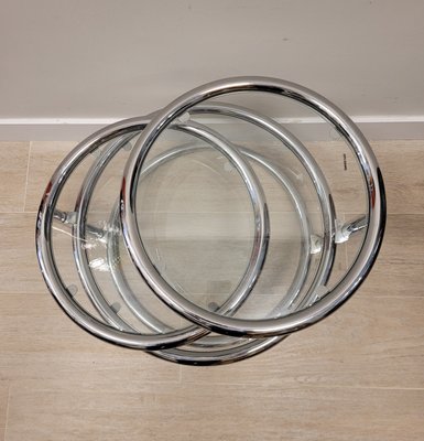 Tubular Chrome Metal Swivel Coffee Table by Milo Baughman-NUC-1195728