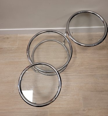 Tubular Chrome Metal Swivel Coffee Table by Milo Baughman-NUC-1195728