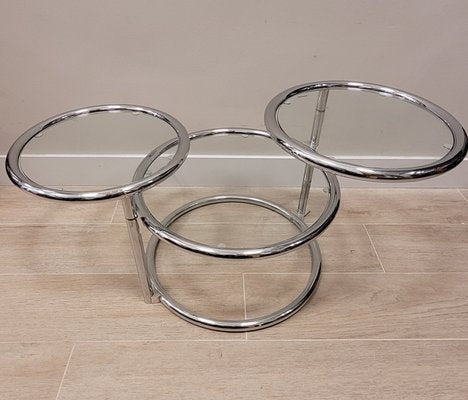 Tubular Chrome Metal Swivel Coffee Table by Milo Baughman-NUC-1195728