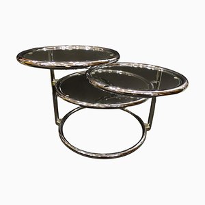 Tubular Chrome Metal Swivel Coffee Table by Milo Baughman-NUC-1195728