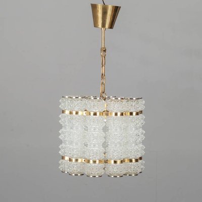 Tubular Crystal & Brass Pendant from Tyringe, 1960s-ARN-625776