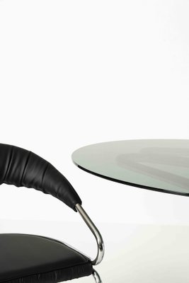 Tubular Dining Room Table in Chrome and Smoked Glass by Giotto Stoppino, Italy, 1970s-UQV-1331938