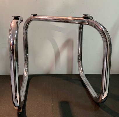 Tubular Nickel-Plated and Smoked Glass Low Table by Pardo, 1970s-IKW-805817