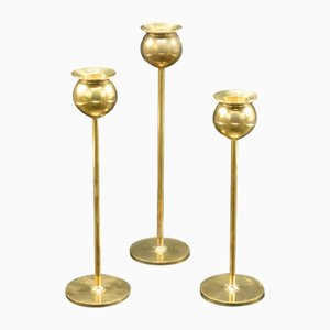 Tulip Candleholders by Pierre Forsell for Skultuna Bruk, Sweden, 1970s, Set of 3-RNM-1415006