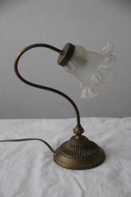 Tulip Glass Lampshade Accent Table Lamp, France, 1970s-NAD-1806404