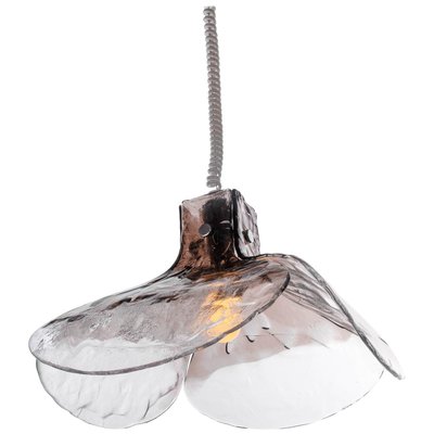 Tulip Pendant Lamp in Smoked Murano Glass, Italy, 1960s-DEK-932681