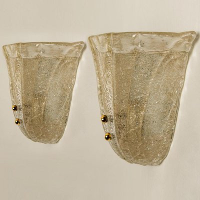 Tulip Shaped Glass and Gold-Plated Sconces, Italy, 1960, Set of 2-VDW-956728