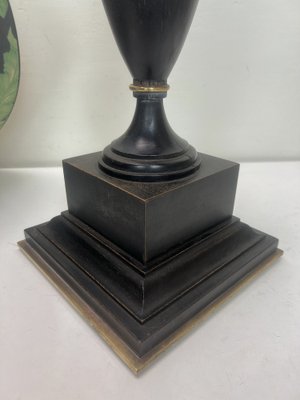 Turned Dark Oak Baluster Shaped Table Lamp, 1950s-WZZ-1397244