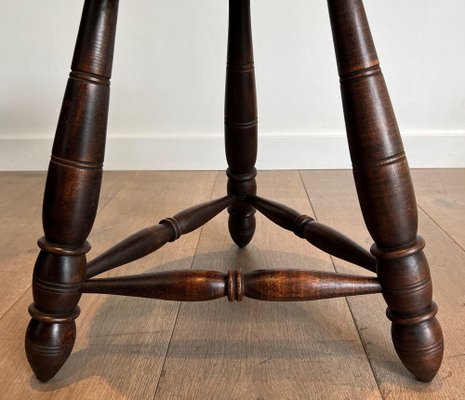 Turned Wooden Stools attributed to Charles Dudouyt, 1950s, Set of 2-BA-1622473