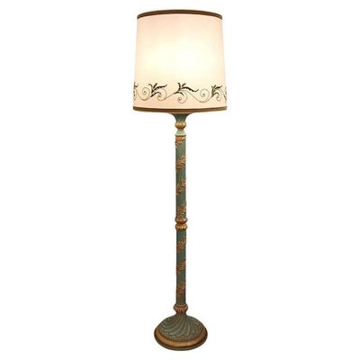 Turquoise and Gold Floor Lamp fom Chelini Firenze, 1980s-TBU-1805343