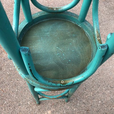 Turquoise Bistro Stools in the Style of Thonet, 1980s, Set of 2-SDV-754270